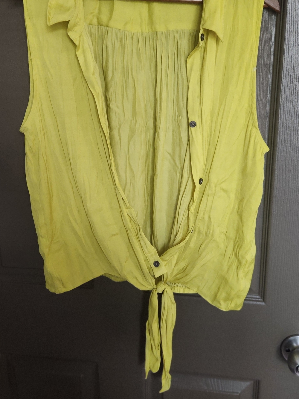 Vince Camuto Yellow Tie-Front Sleeveless Camisole